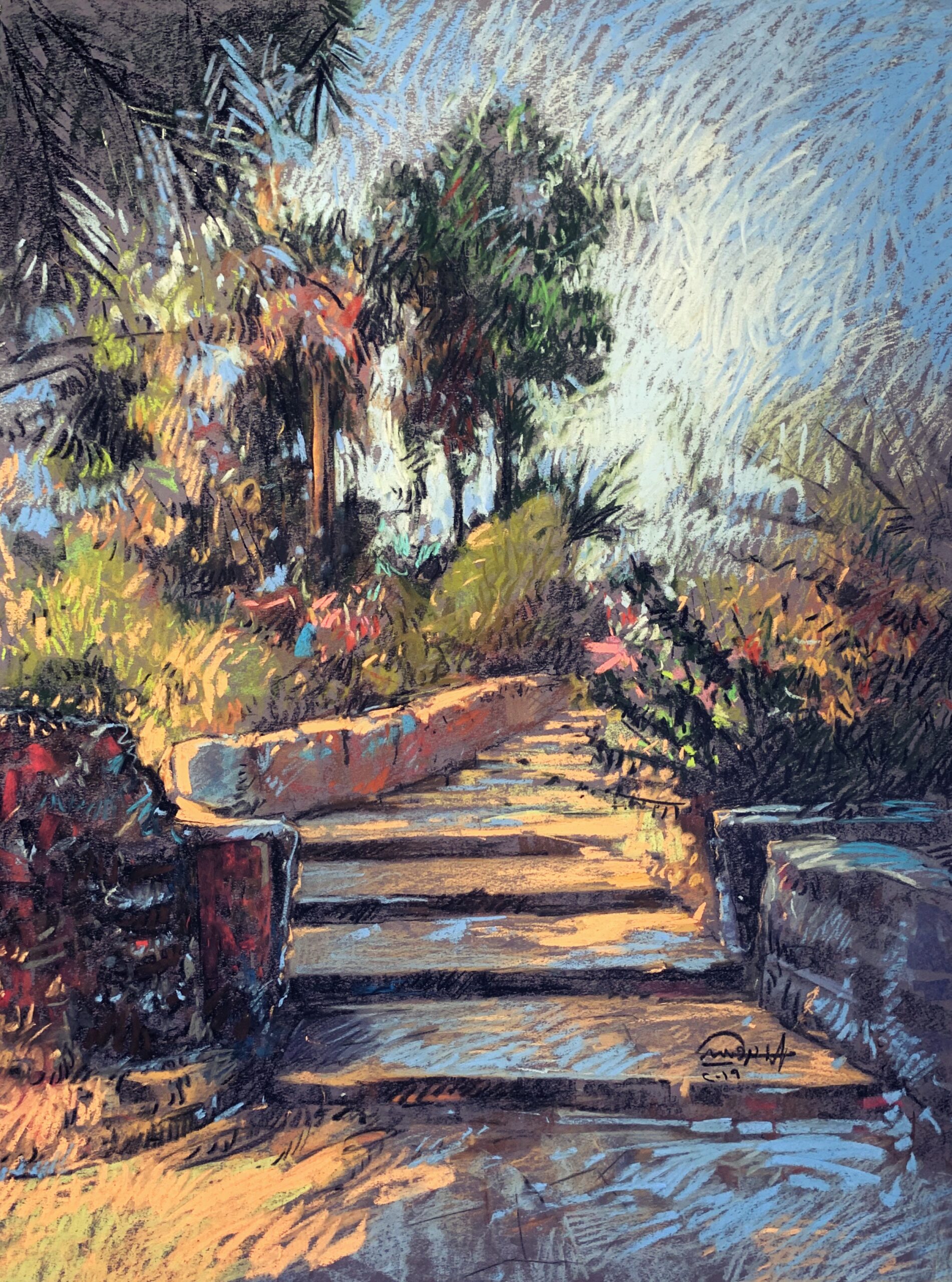 Landscape 10 – Garden Steps in Sunlight