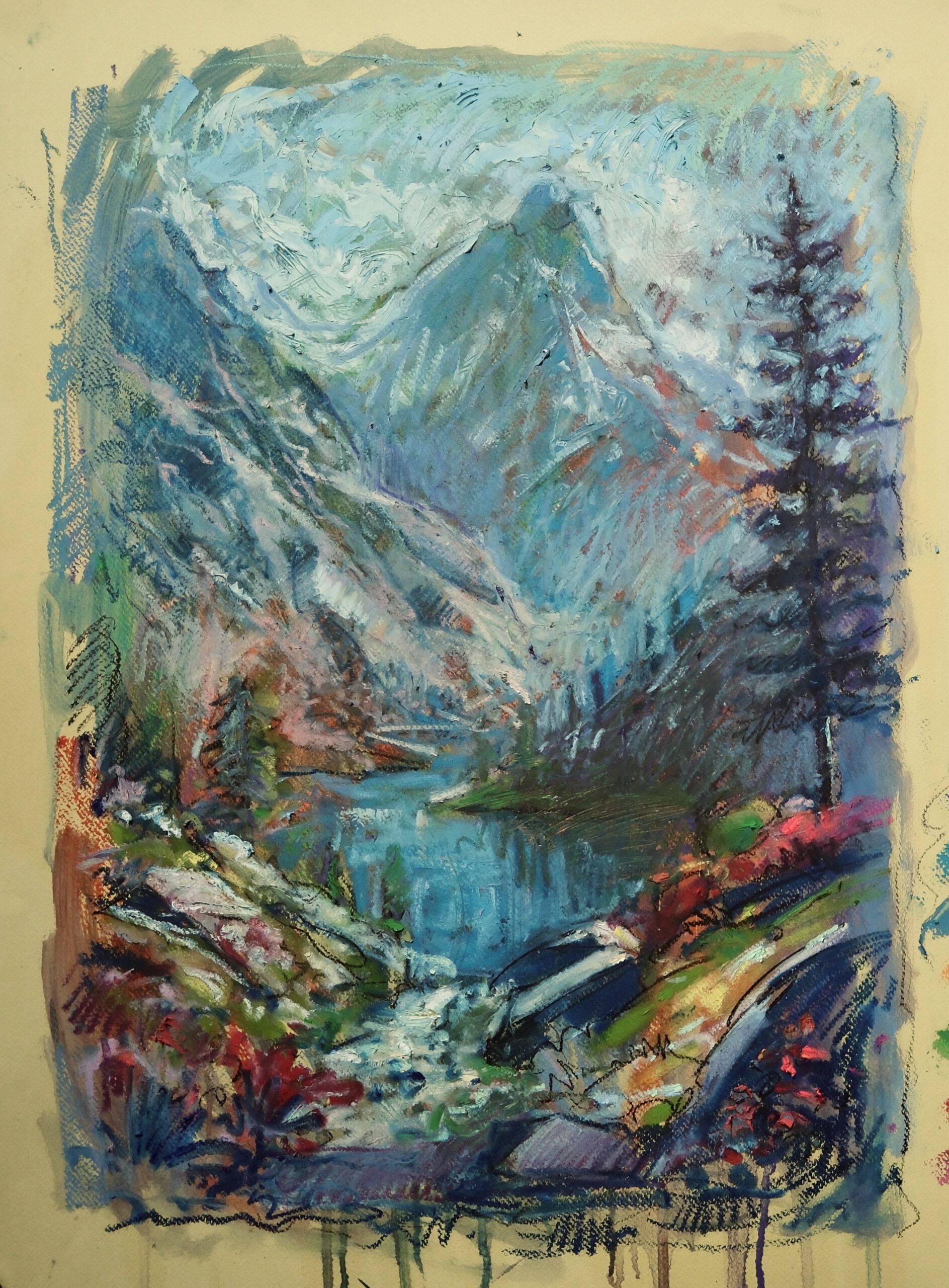 Landscape 14 – Mountain Lake with Alpine Peaks