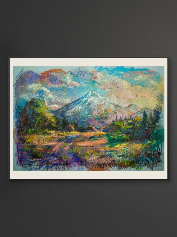 Landscape 15 – Snow Peak Above Alpine Meadow