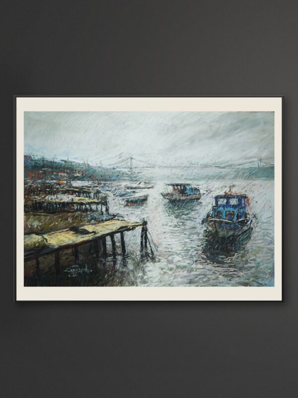 Landscape 17 – Harbor Boats with Distant Bridge