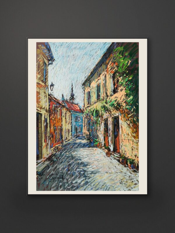Landscape 19 – Curved Alley with Colorful Houses