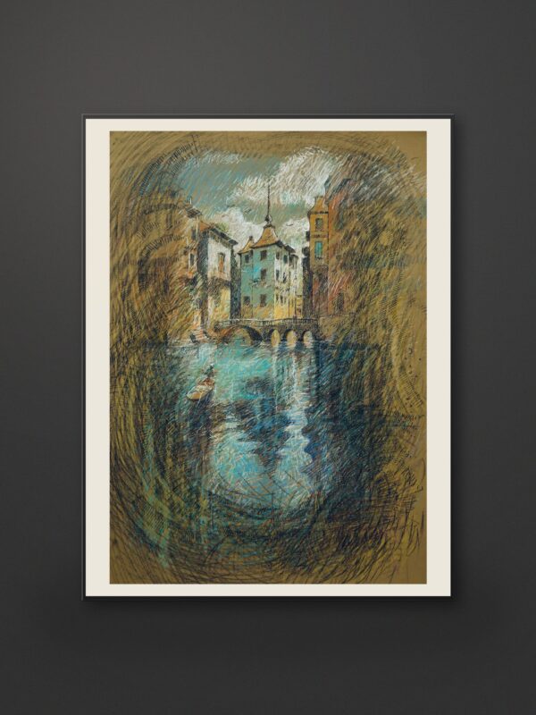 Landscape 6 – Canal Bridge with Rowboat