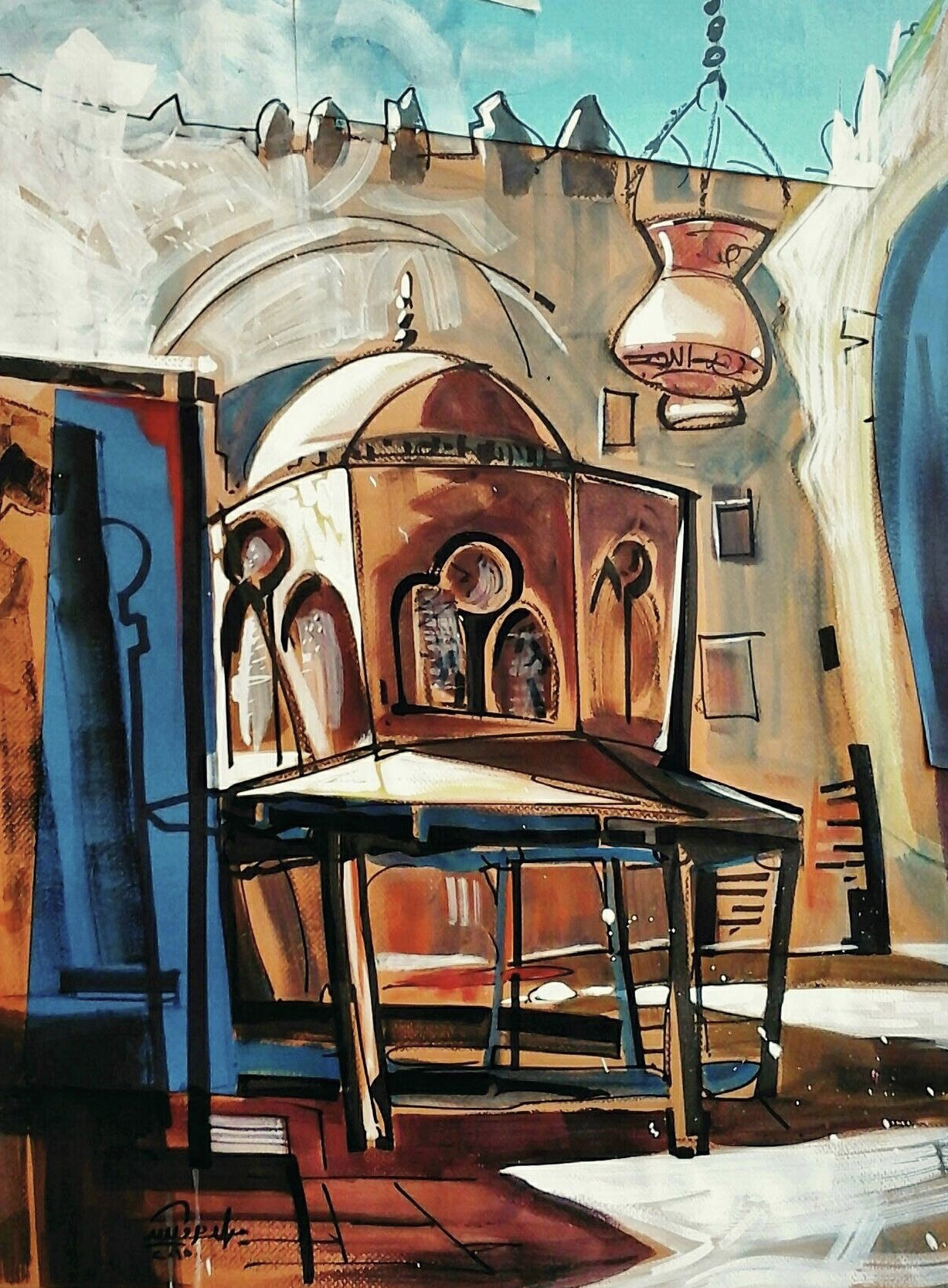 Landscape 9 – Courtyard Pavilion with Hanging Lantern