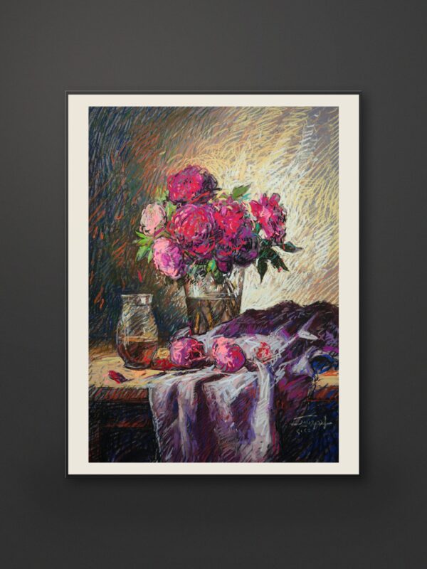 Still Life 3 – Peonies in Glass Vase