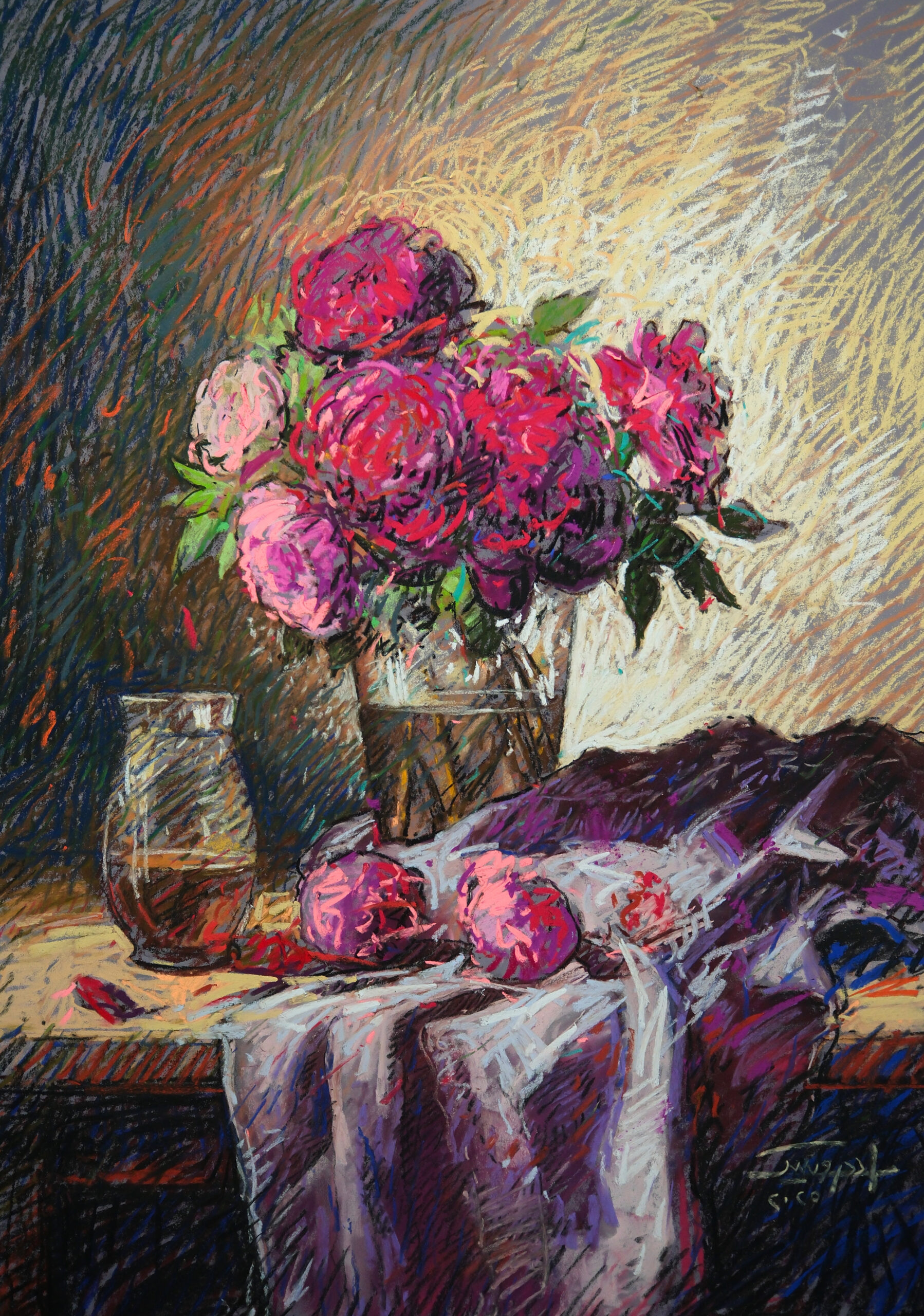 Still Life 3 – Peonies in Glass Vase