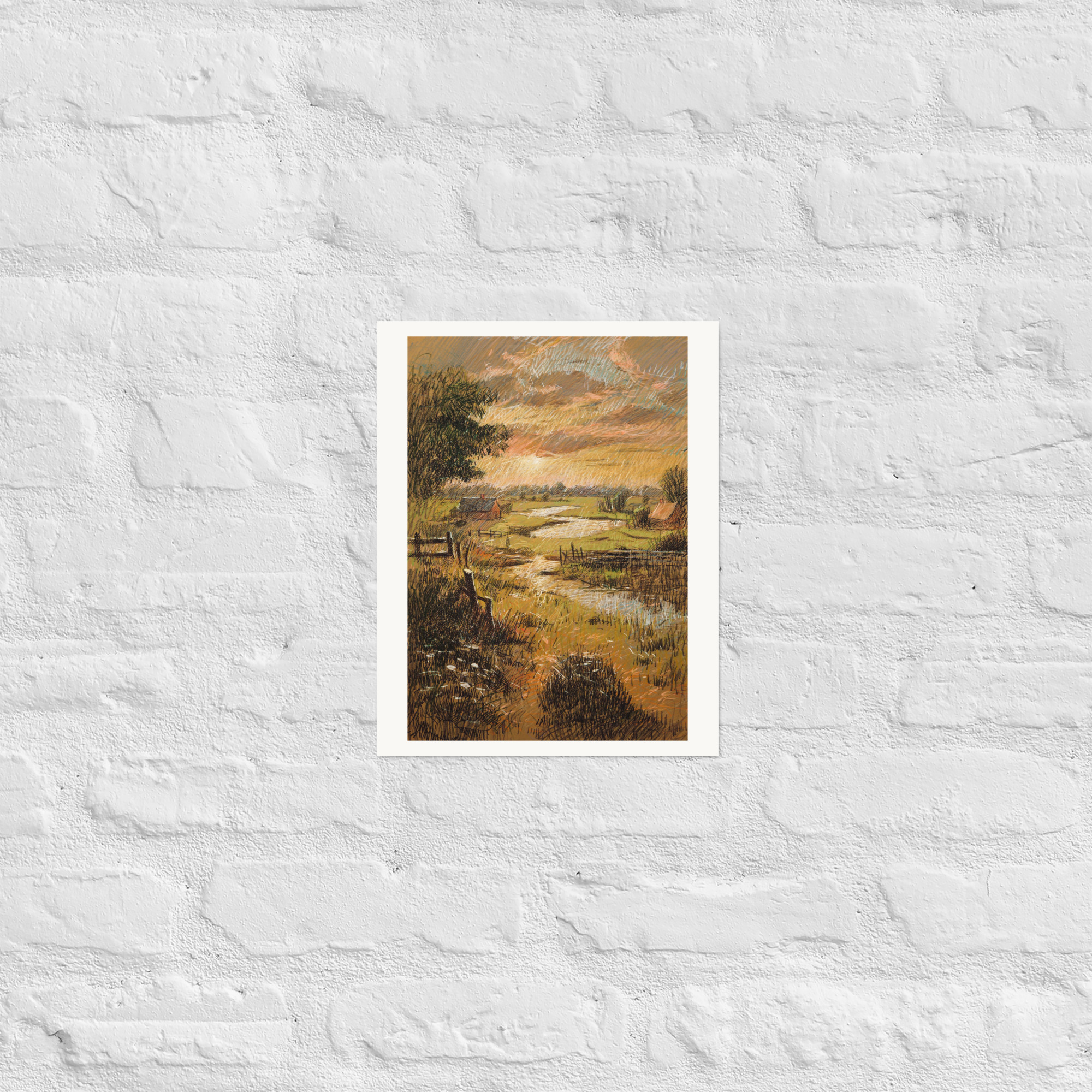 Landscape 5 – Rural Fields with Winding Stream - Image 2