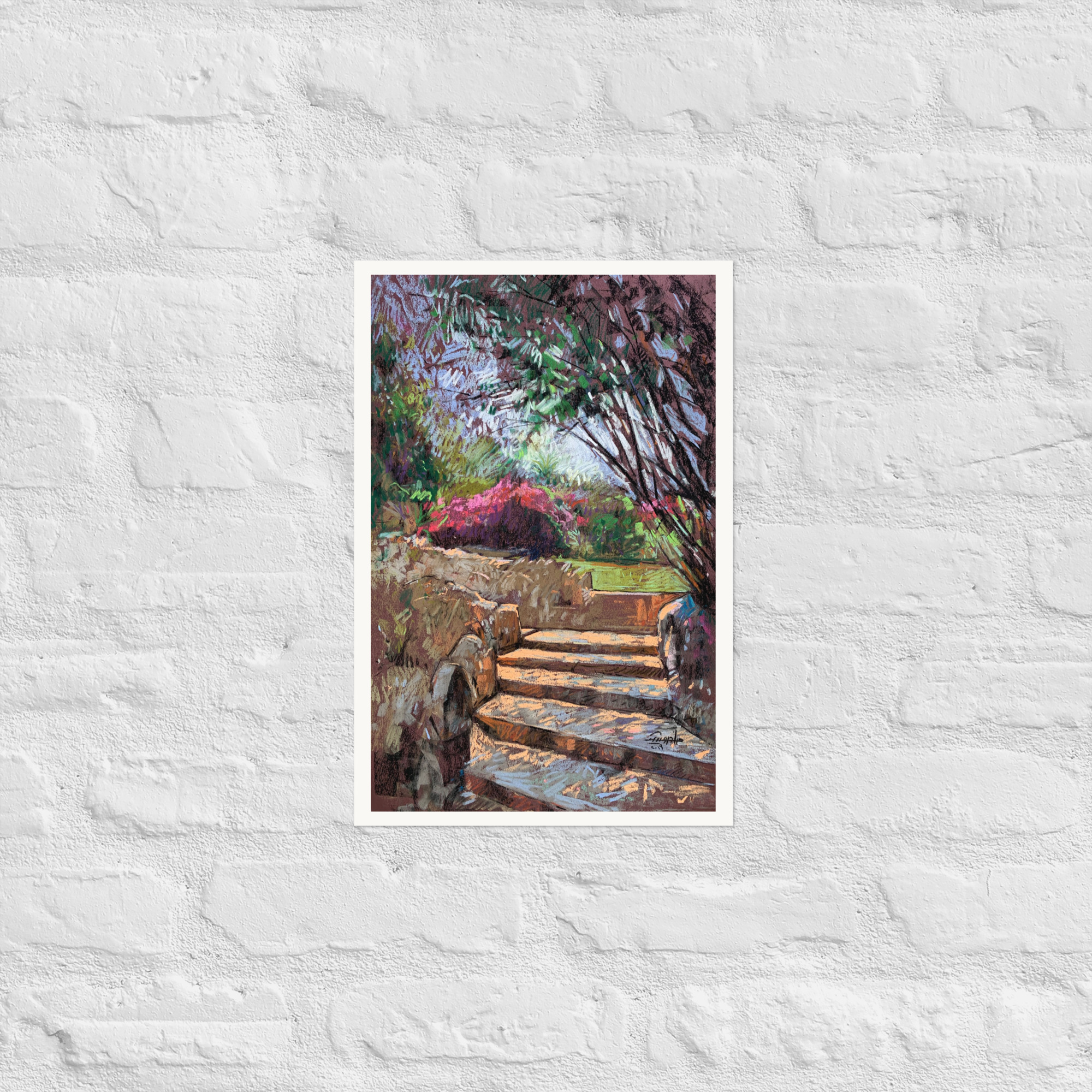 Landscape 11 – Curved Garden Steps with Flowering Shrubs - Image 4