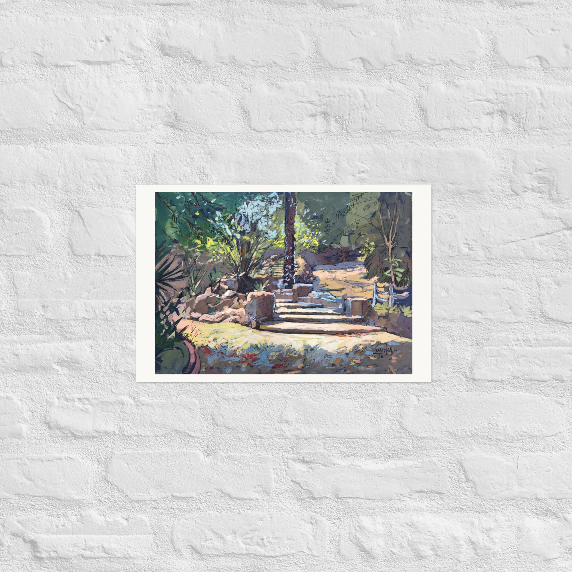 Landscape 13 – Garden Steps with Central Palm - Image 4