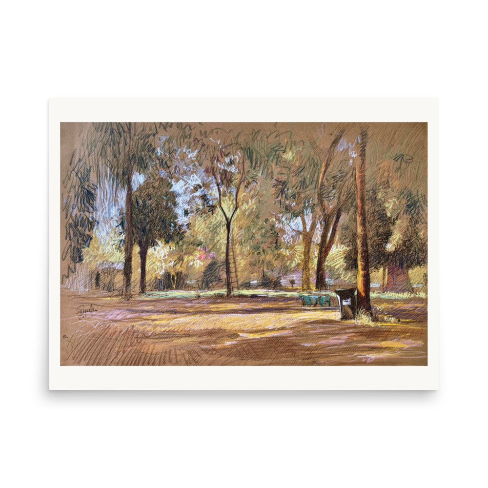 Landscape 1- Sunlit Park with Ladder - Image 5