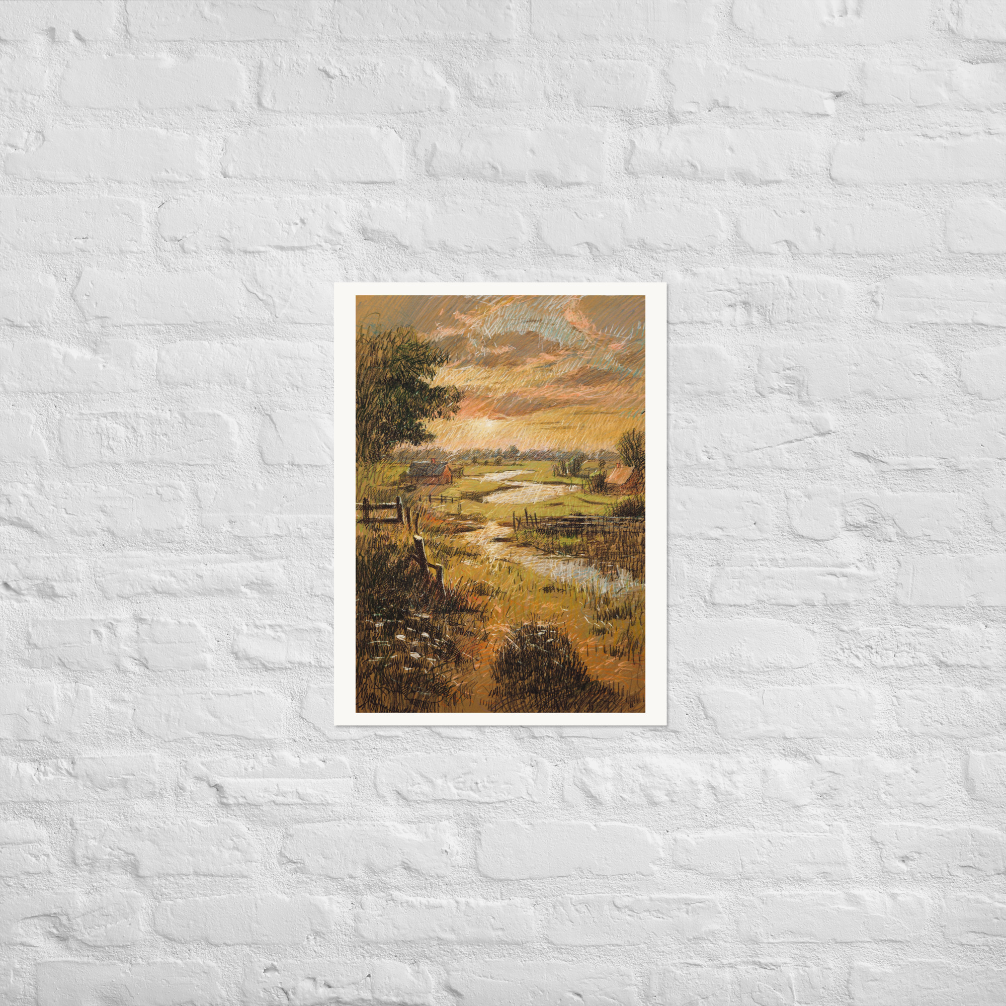 Landscape 5 – Rural Fields with Winding Stream - Image 5