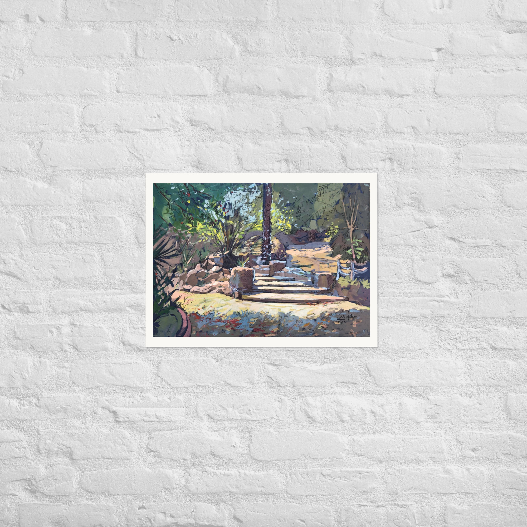 Landscape 13 – Garden Steps with Central Palm - Image 5