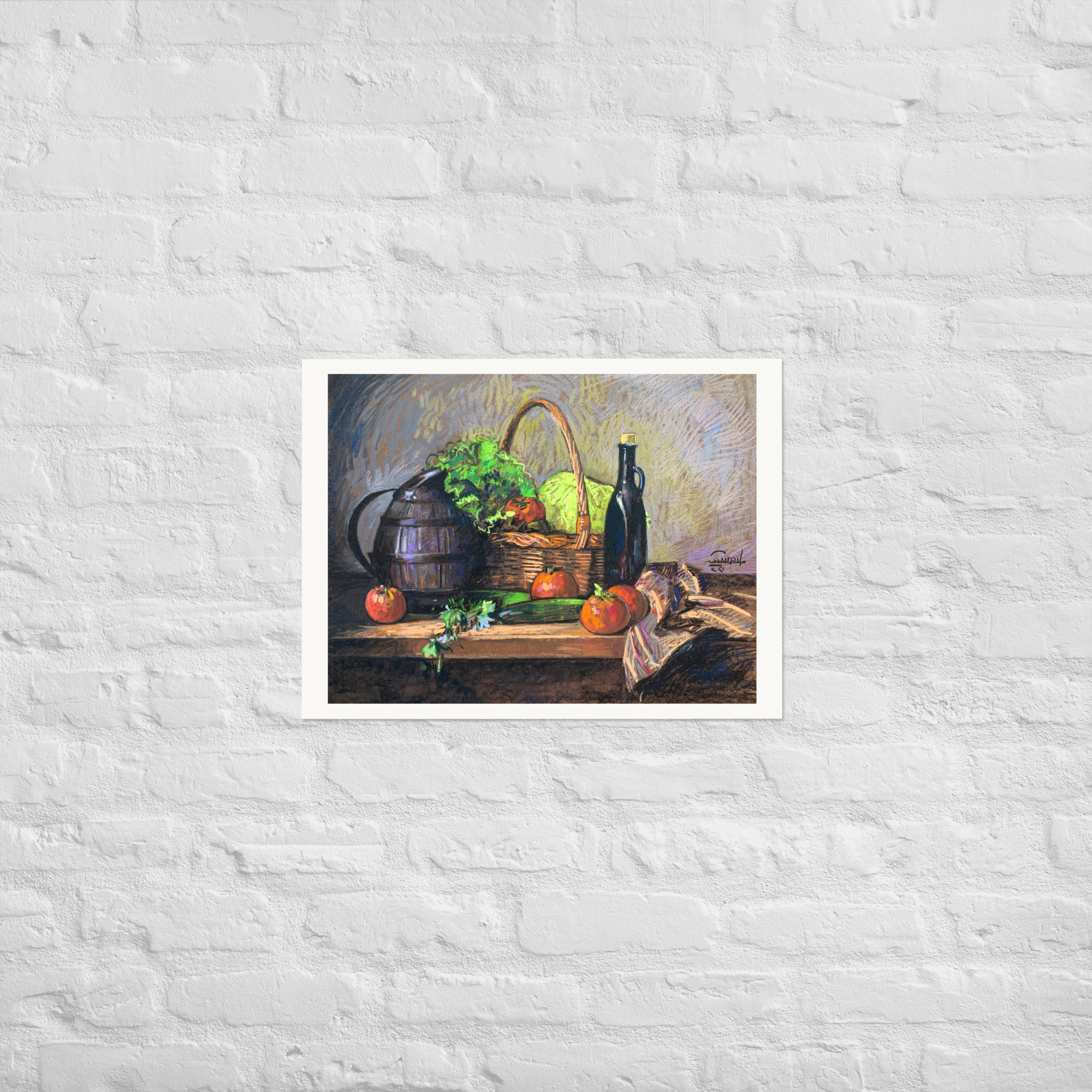 Still Life 4 – Basket of Vegetables with Bottle - Image 5