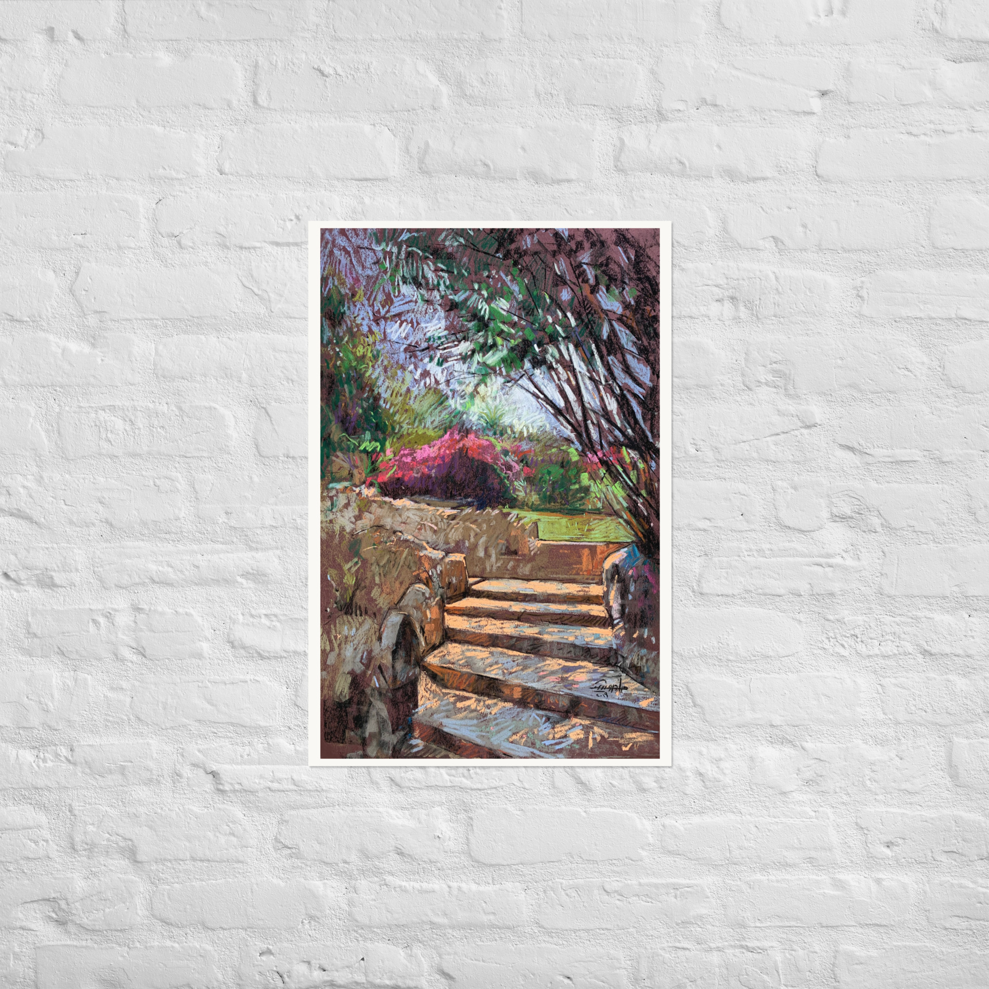 Landscape 11 – Curved Garden Steps with Flowering Shrubs - Image 6