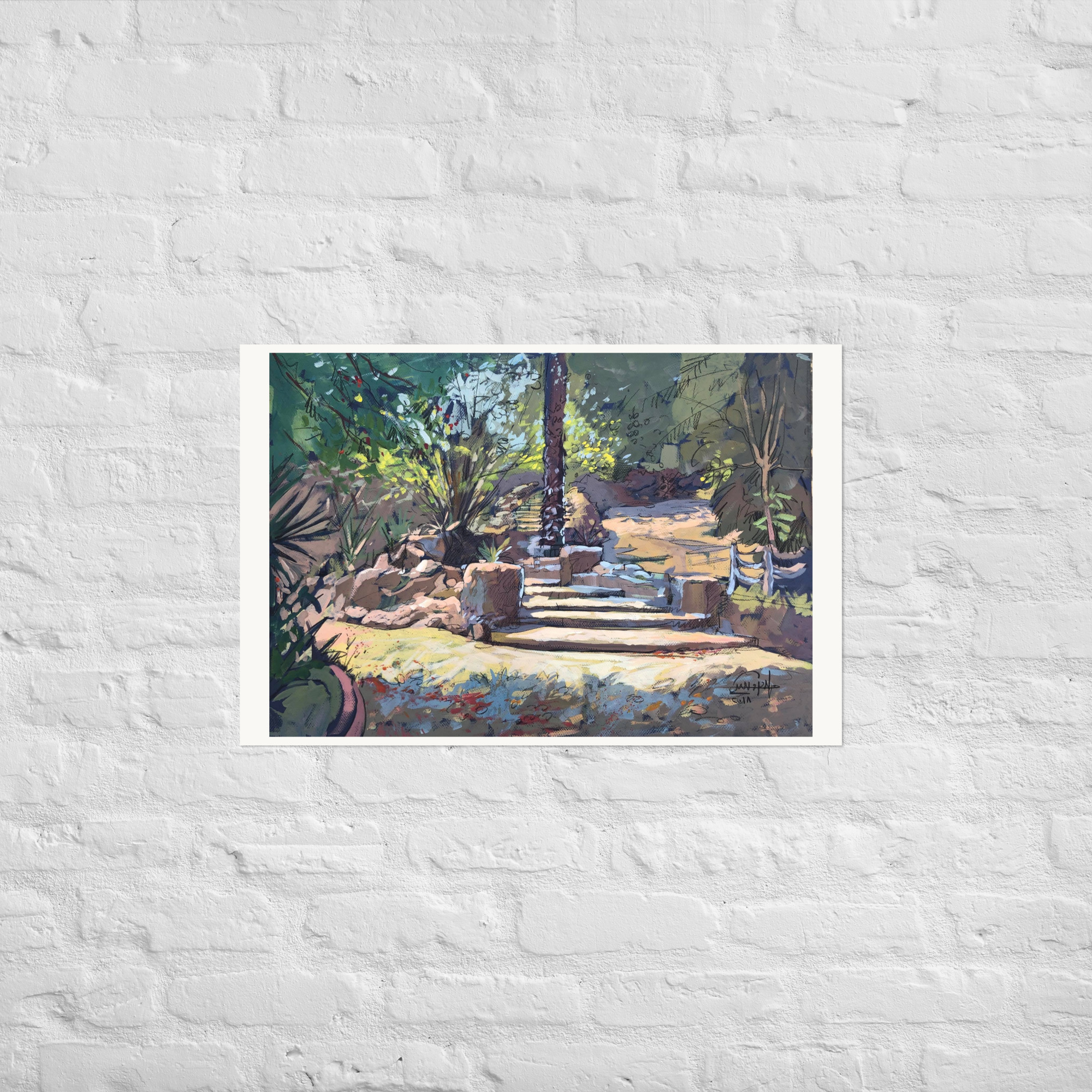 Landscape 13 – Garden Steps with Central Palm - Image 6