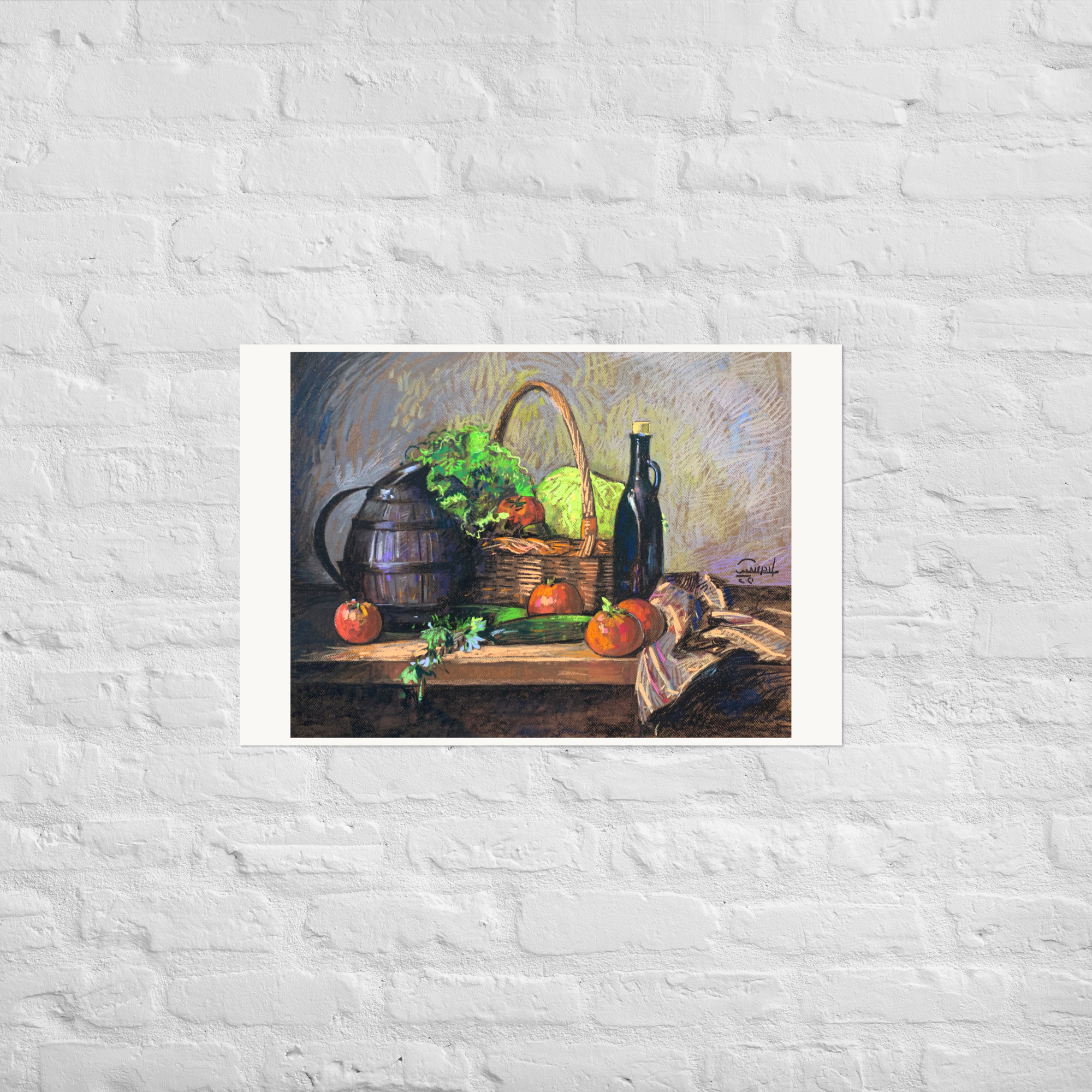 Still Life 4 – Basket of Vegetables with Bottle - Image 6