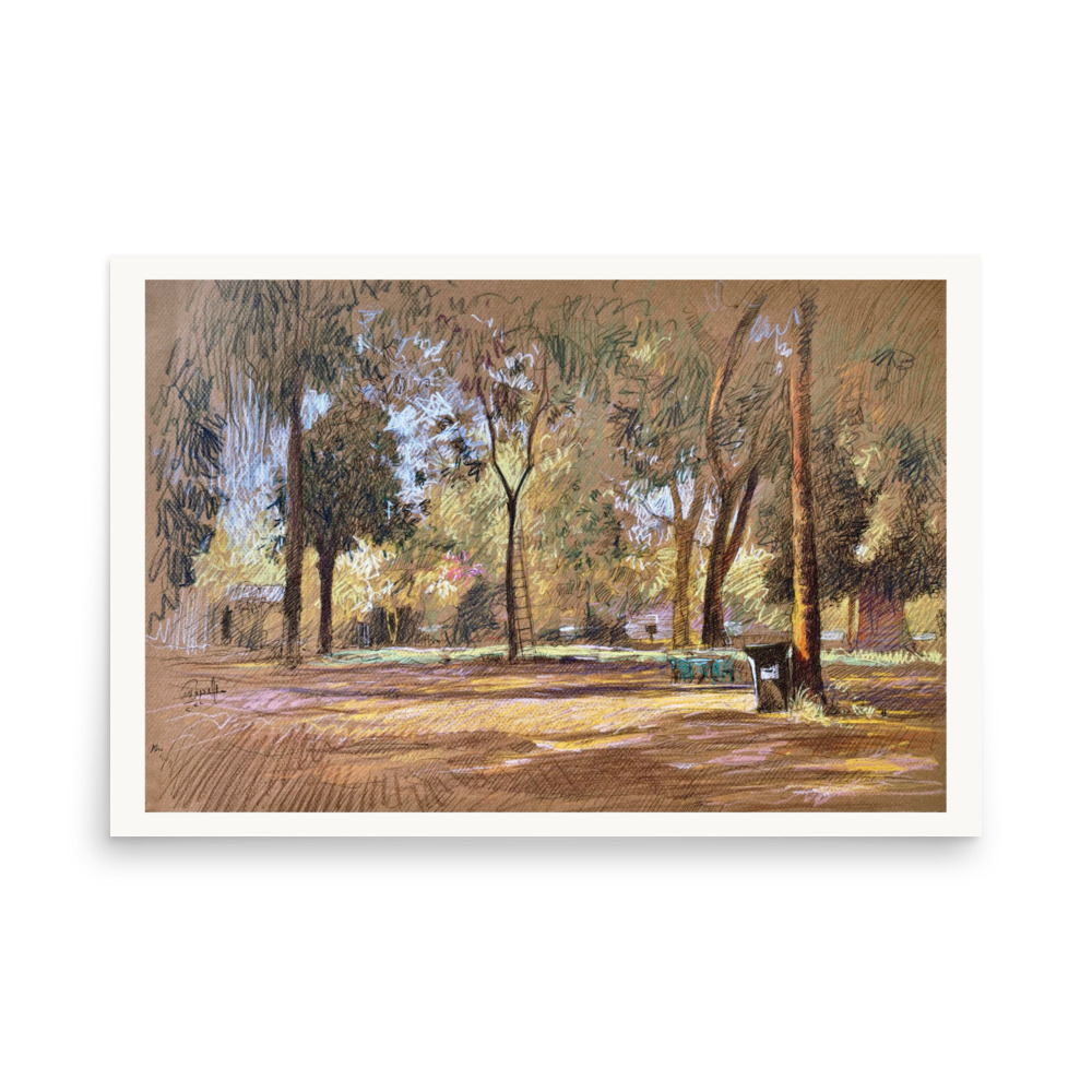 Landscape 1- Sunlit Park with Ladder - Image 7