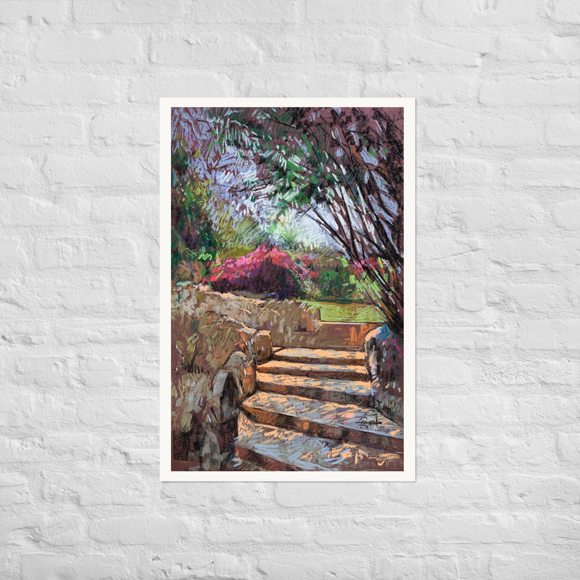 Landscape 11 – Curved Garden Steps with Flowering Shrubs - Image 7