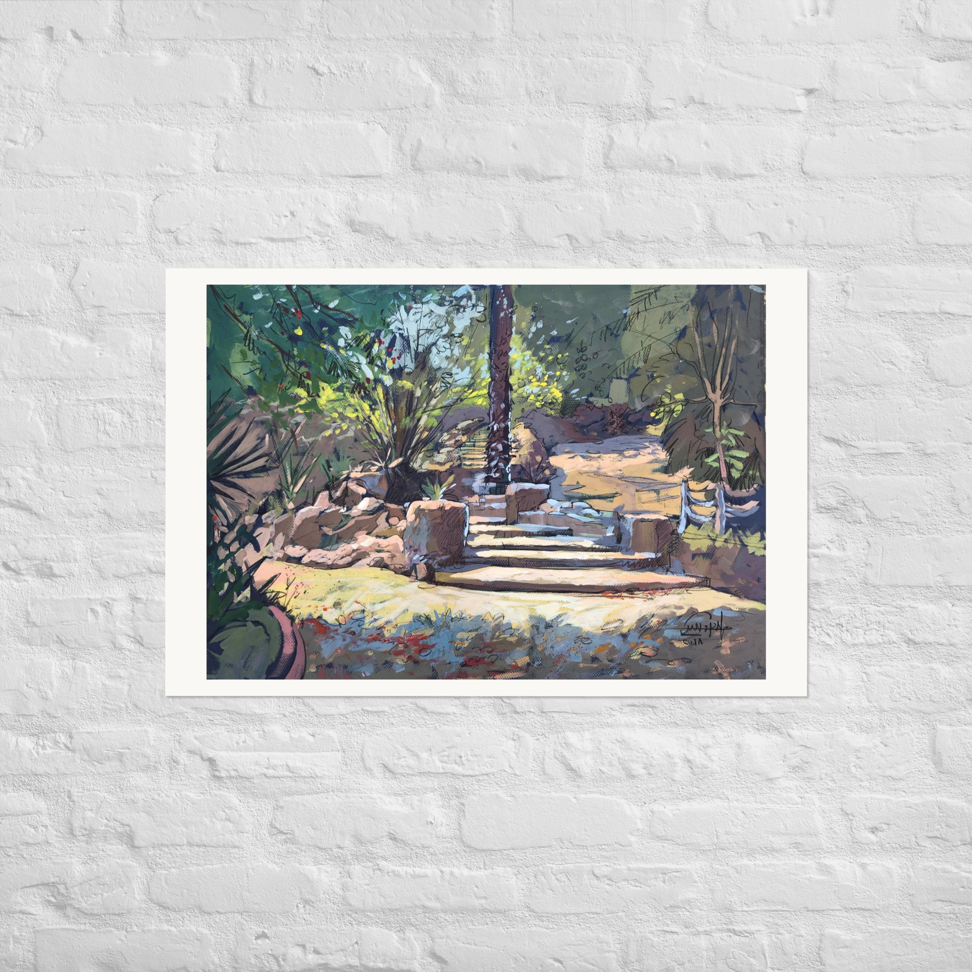 Landscape 13 – Garden Steps with Central Palm - Image 7