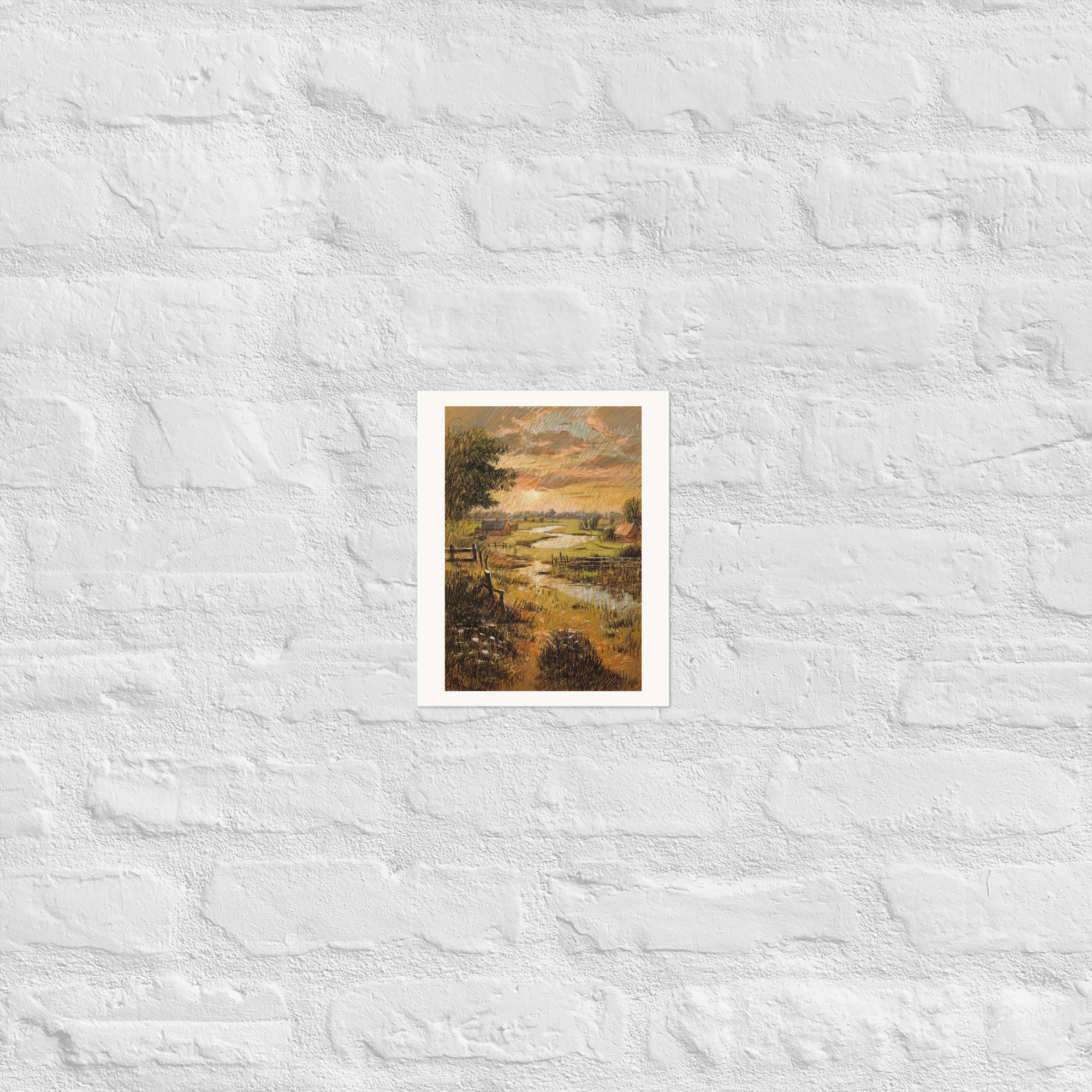 Landscape 5 – Rural Fields with Winding Stream - Image 9